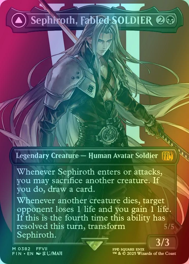 Sephiroth, Fabled SOLDIER // Sephiroth, One-Winged Angel [382] [Borderless] [Character] [FINAL FANTASY] [Foil]